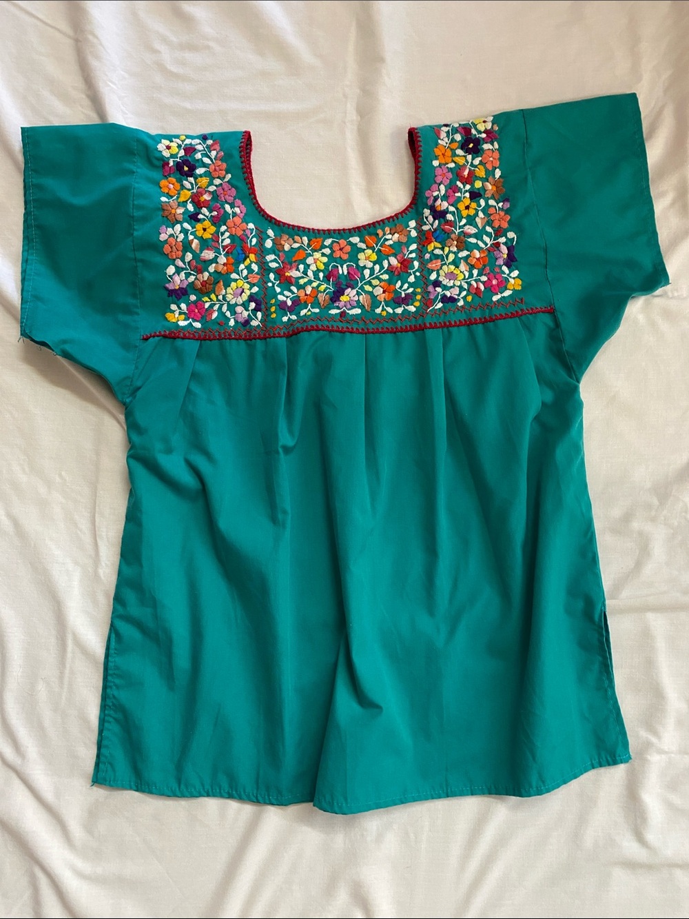 Handmade Embroidered Floral Top